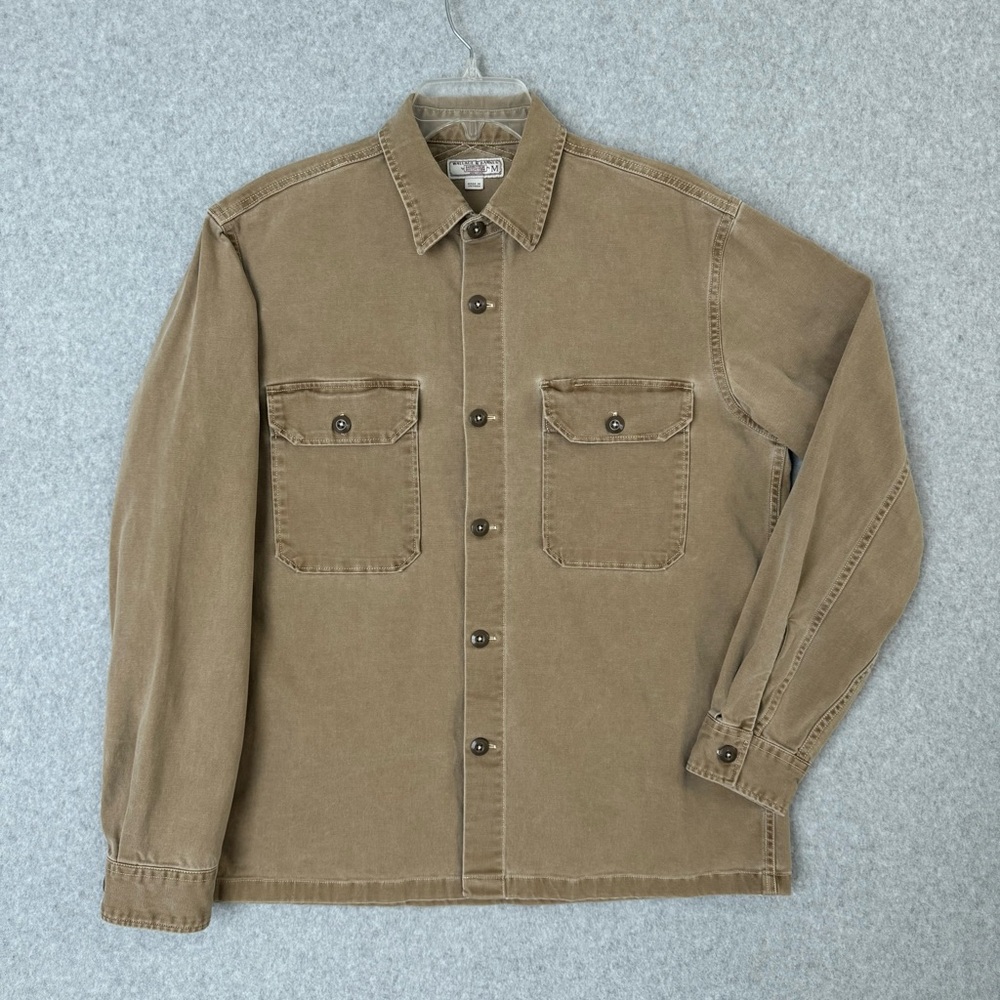 Wallace & Barnes J Crew Shirt Mens Medium Brown Shacket Jacket Duck Canvas Chore
